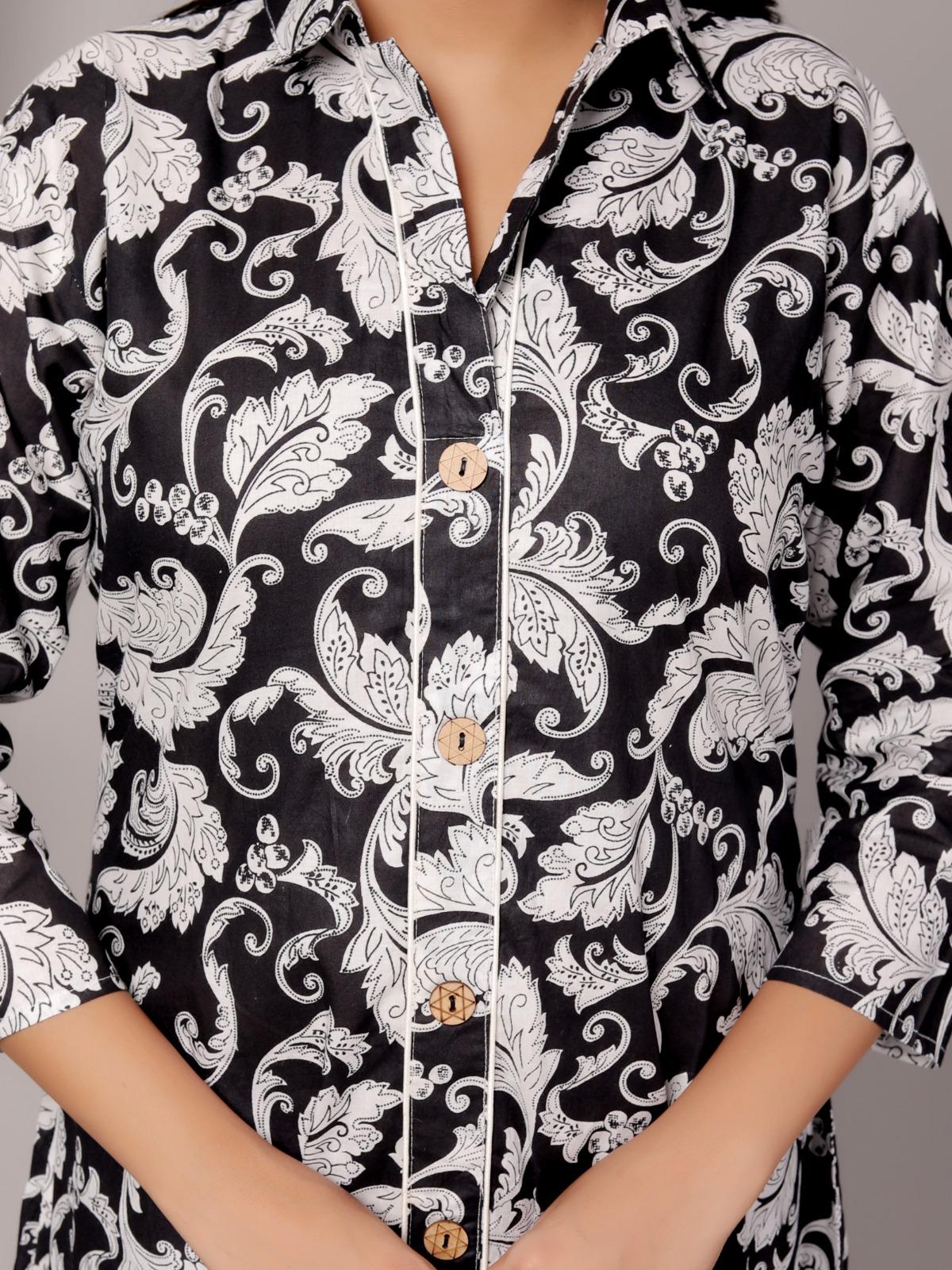 Rayon black Kurti Pant Set