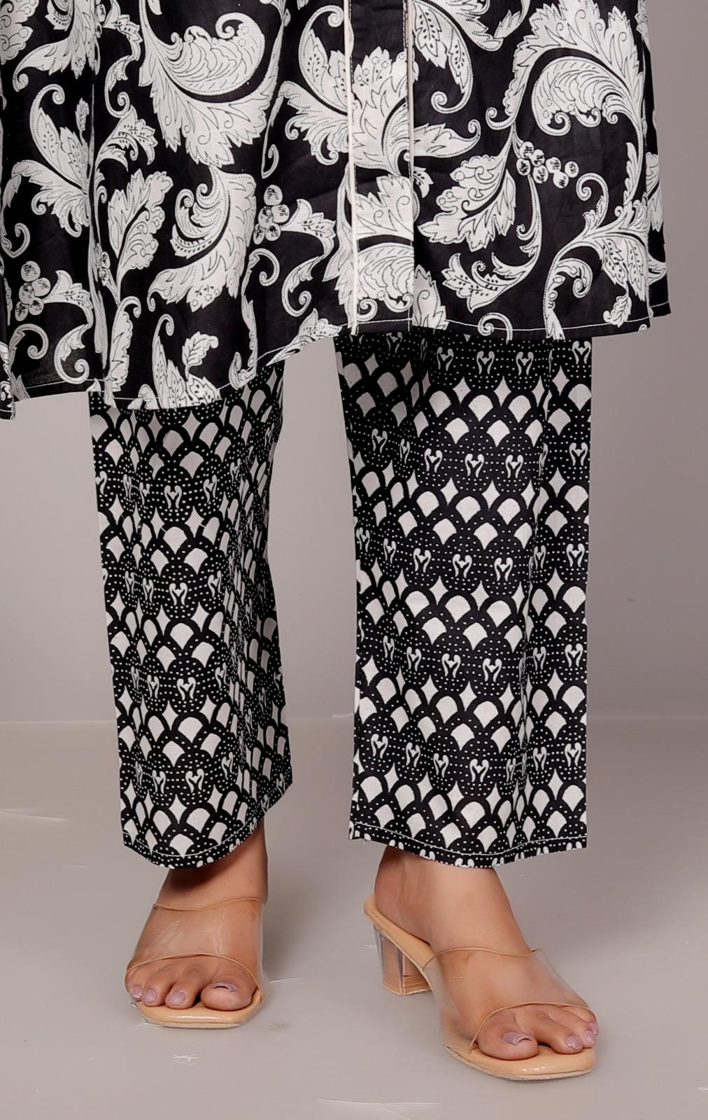 Rayon black Kurti Pant Set